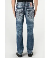 Rock Revival Aurelio Straight-Leg Fleur-De-Lis Pocket Jeans