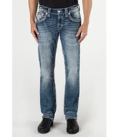 Rock Revival Aurelio Straight-Leg Fleur-De-Lis Pocket Jeans