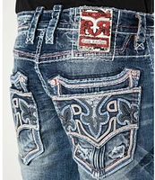 Rock Revival Aurelio Straight-Leg Fleur-De-Lis Pocket Jeans