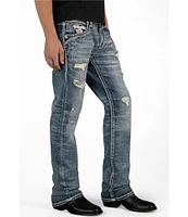 Rock Revival Braylon Straight Leg Oversized-Fleur-De-Lis-Embroidered-Pocket Jeans