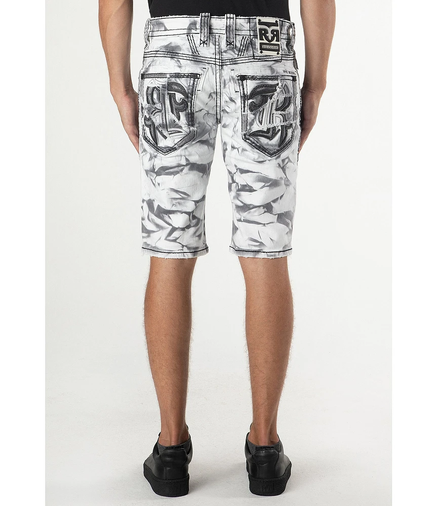 Rock Revival Dagny Tie-Dye 14#double; Inseam Denim Shorts