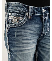 Rock Revival Isaiah Fleur-de-Lis Straight Leg Distressed Jeans