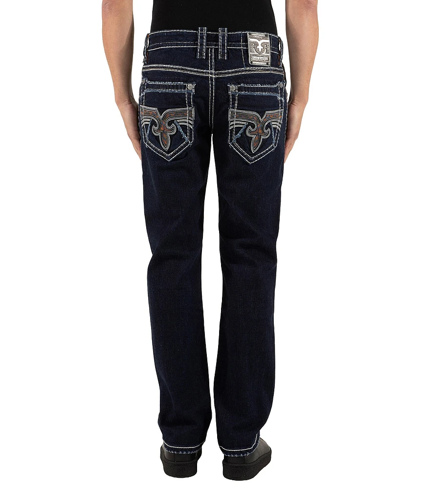 Rock Revival Isaiah Straight Leg Fleur De Lis Pocket Jeans