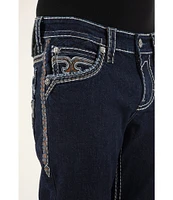 Rock Revival Isaiah Straight Leg Fleur De Lis Pocket Jeans