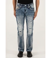 Rock Revival Jakub Straight Leg 5-Pocket Destructed Jeans