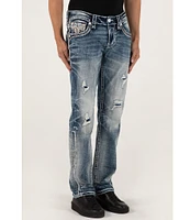 Rock Revival Jakub Straight Leg 5-Pocket Destructed Jeans