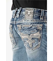 Rock Revival Jameel Inverted-Fleur-De-Lis Pocket Straight Leg Jeans