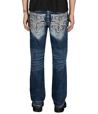 Rock Revival Jared Fleur-De-Lis-Pocketed Bootcut Jeans