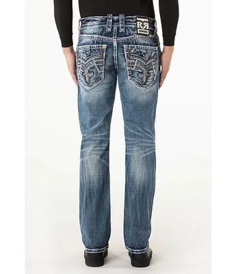 Rock Revival Jaysen Straight Leg Inverted-Fleur-De-Lis Pockted Jeans