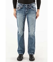 Rock Revival Jaysen Straight Leg Inverted-Fleur-De-Lis Pockted Jeans