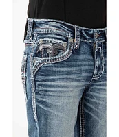 Rock Revival Jaysen Straight Leg Inverted-Fleur-De-Lis Pockted Jeans