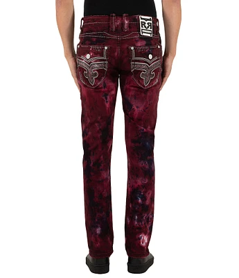 Rock Revival Justyn Tie-Dye Print Alternative Straight Leg Jeans