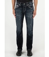 Rock Revival Karlo Straight-Leg Distressed Denim Jeans