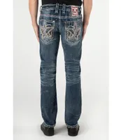 Rock Revival Kaycee Straight-Leg Star Stitched Pocket Demin Jeans