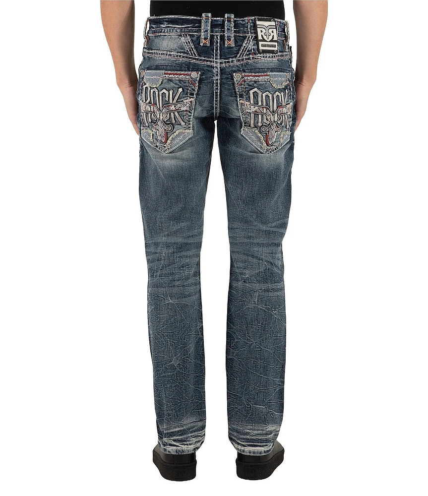 Rock Revival Kenley Straight Leg Inverted Fleur-De-Lis Pocket Jeans