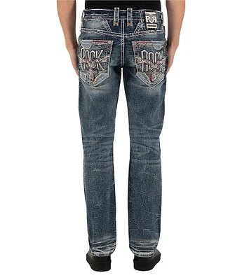 Rock Revival Kenley Straight Leg Inverted Fleur-De-Lis Pocket Jeans