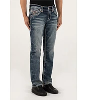 Rock Revival Kenley Straight Leg Inverted Fleur-De-Lis Pocket Jeans