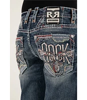 Rock Revival Kenley Straight Leg Inverted Fleur-De-Lis Pocket Jeans