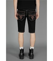 Rock Revival Marion Fleur-De-Lis Pocket 13.5#double; Black Denim Shorts