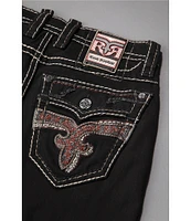 Rock Revival Marion Fleur-De-Lis Pocket 13.5#double; Black Denim Shorts