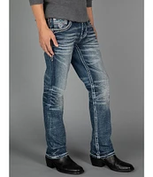 Rock Revival Mckay Straight-Leg Fleur-De-Lis-Pocketed Jeans