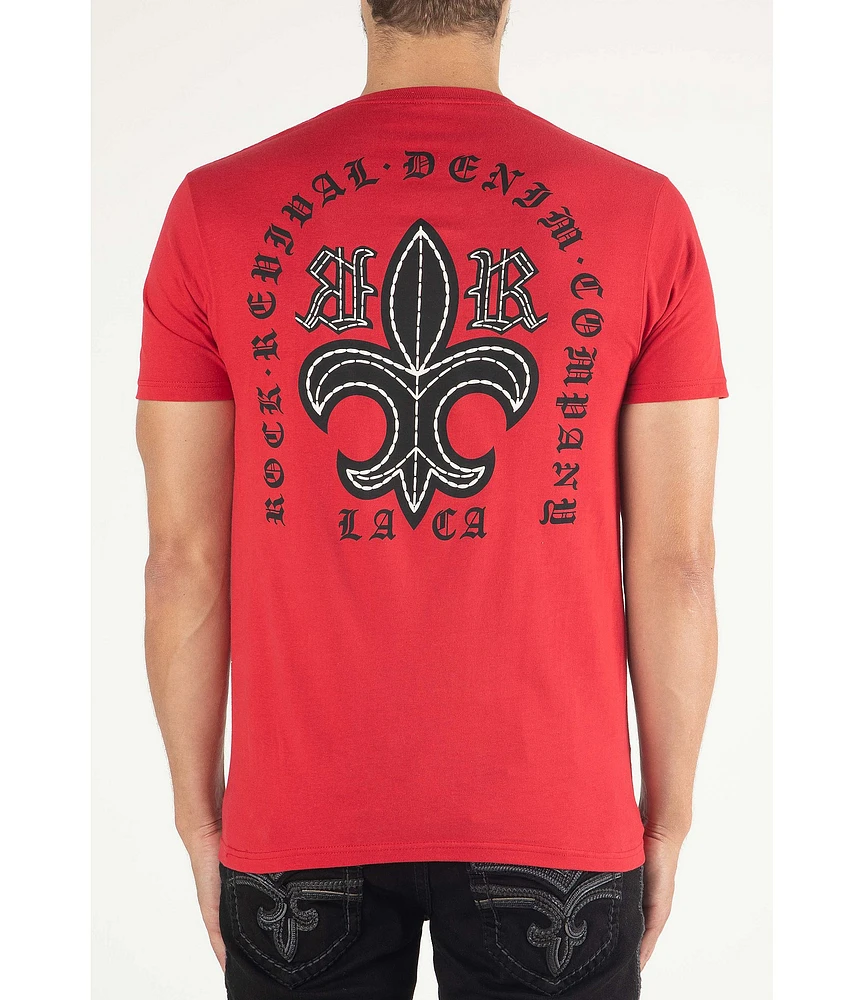 Rock Revival Old English Fleur-De-Lis Logo Short Sleeve Graphic T-Shirt