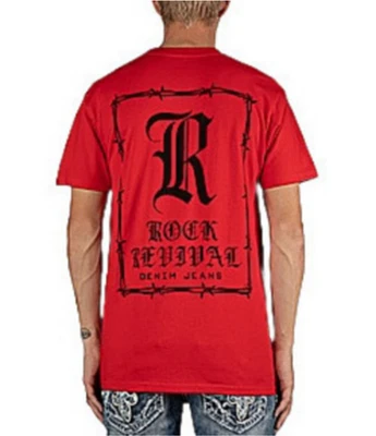 Rock Revival Outlaw Script Barbwire Frame Short Sleeve T-Shirt