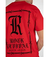 Rock Revival Outlaw Script Barbwire Frame Short Sleeve T-Shirt