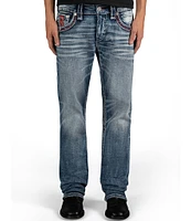 Rock Revival Reggie Straight-Leg Fleur-De-Lis-Embroidered-Pocket Jeans