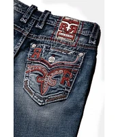 Rock Revival Reggie Straight-Leg Fleur-De-Lis-Embroidered-Pocket Jeans