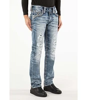 Rock Revival Richie Fleur-De-Lis Distressed Straight Leg Jeans