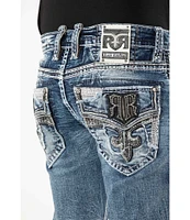 Rock Revival Richie Fleur-De-Lis Distressed Straight Leg Jeans