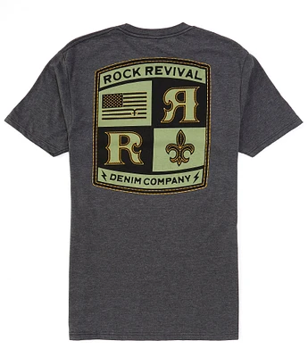 Rock Revival Short Sleeve Flag/Fleur-De-Lis Graphic T-Shirt