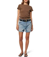 Rolla's 90's Relaxed Mid Rise Raw Hem Denim Shorts