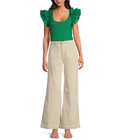 Rolla's High Rise Sailor Comfort Off White Wide Leg Jeans