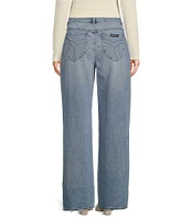 Rolla's Kate Baggy 90s Blue Denim Mid Rise Straight Leg Jeans