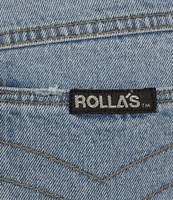 Rolla's Kate Baggy 90s Blue Denim Mid Rise Straight Leg Jeans