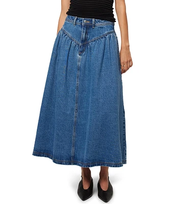 Rolla's Leonie River Blue High-Rise Midi Skirt
