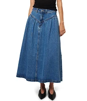 Rolla's Leonie River Blue High-Rise Midi Skirt