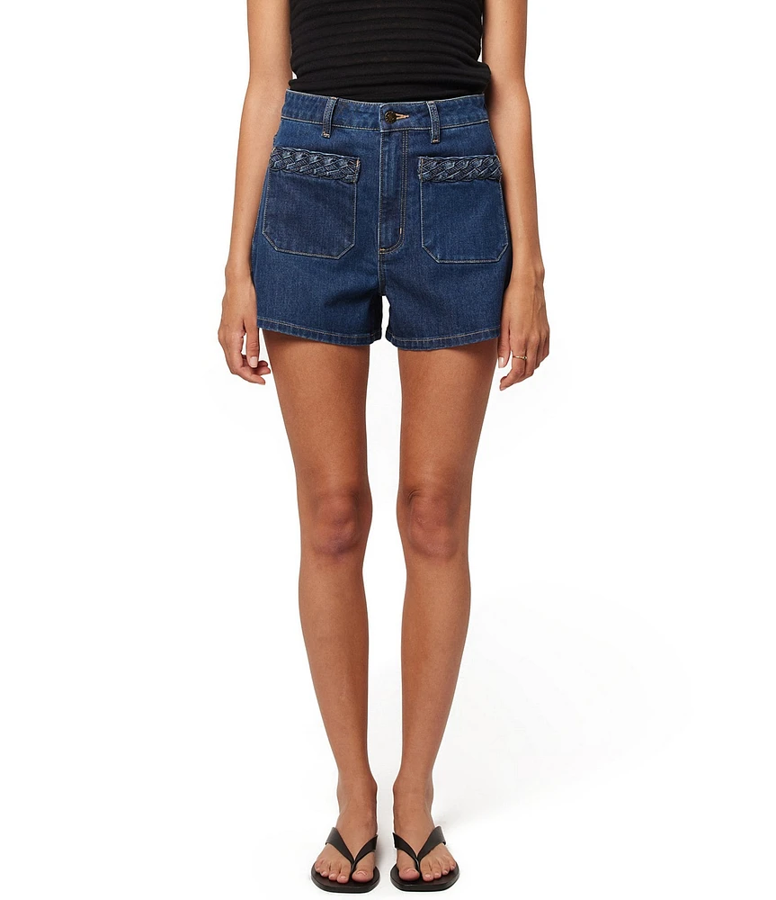 Rolla's Mirage High Rise Braided Patch Pocket Denim Shorts