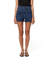 Rolla's Mirage High Rise Braided Patch Pocket Denim Shorts