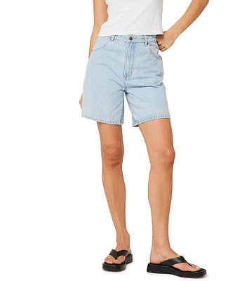 Rolla's Super Mirage Nina Blue High-Rise Rigid Denim Shorts