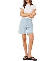 Rolla's Super Mirage Nina Blue High-Rise Rigid Denim Shorts