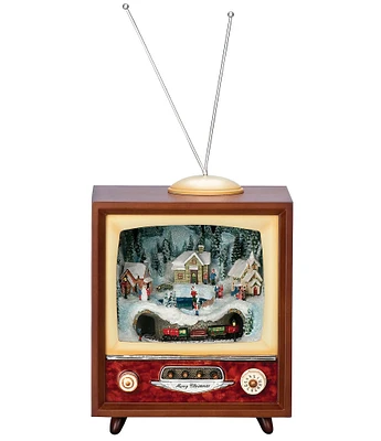 Roman 10.5 Inch Musical LED TV With Train Figurine