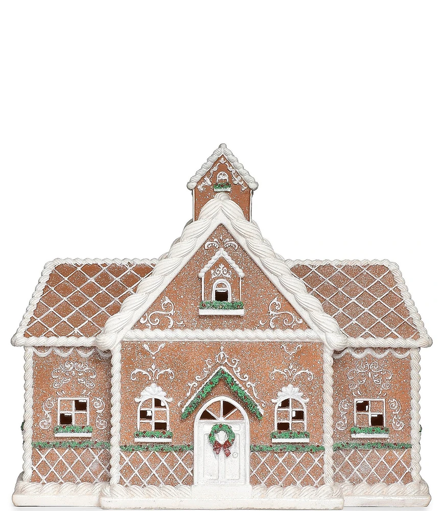 Roman LED Lighted 10.5#double;H Gingerbread House Tabletop Decor