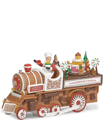 Roman LED Lighted Musical Rotating Gingerbread Express Train Tabletop Decor