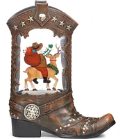 Roman LED Lighted Swirl Cowboy Boot and Santa Tabletop Decor