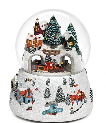 Roman Musical Rotating Village Snowglobe