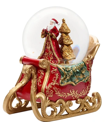 Roman Musical Santa Sleigh Glitterdome