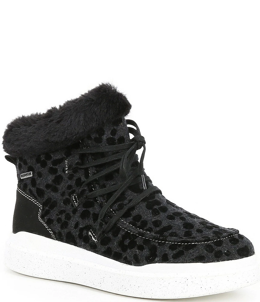 Romika Helsinki 01 Faux Fur Animal Print Lace Up Booties